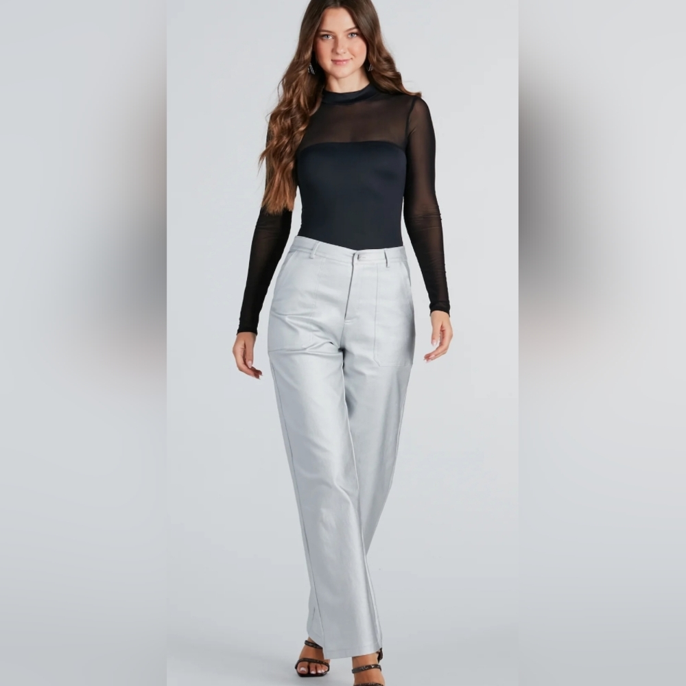 Mesh Mock Neck Bodysuit - Picture 5 of 5